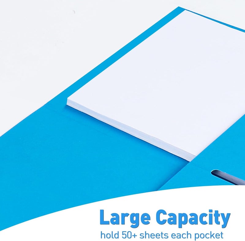 RAZCC Two Pocket Folders, 30 Pack File Folders with Pockets Fit Letter Size Paper, Thick Paper File Folder for School Office Business Home, Assorted 5 Colors - Image 5